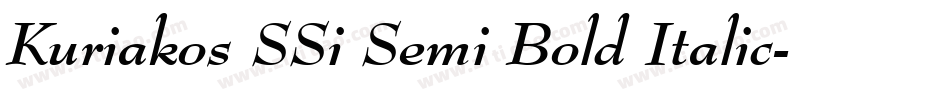 Kuriakos SSi Semi Bold Italic字体转换